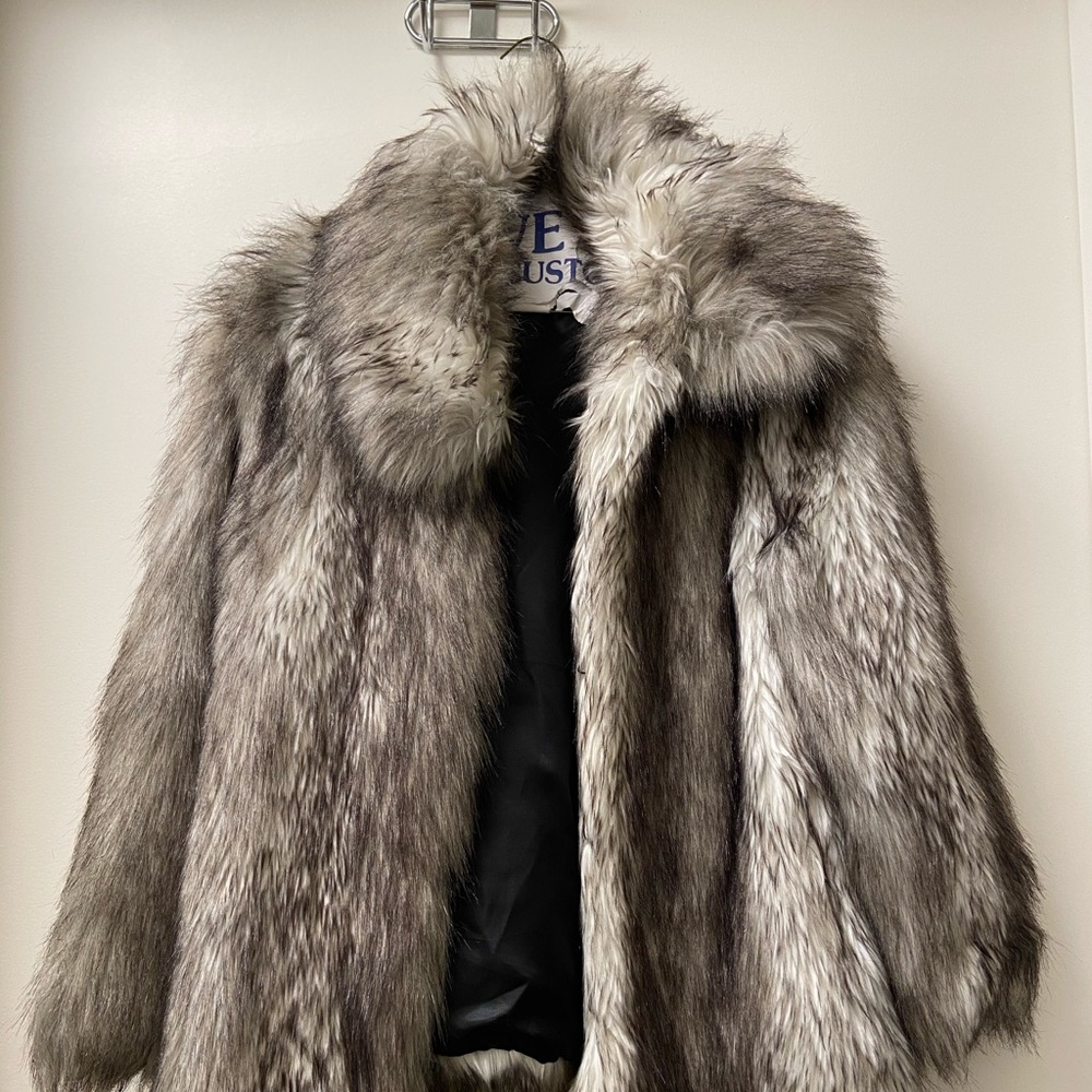 ASOS grey fur coat